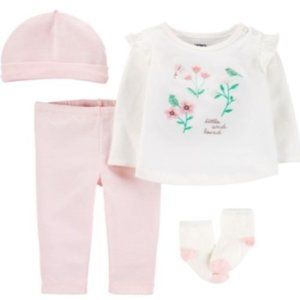 Carter's Baby Girls 4-pc. Pant Set, 3 Months , White